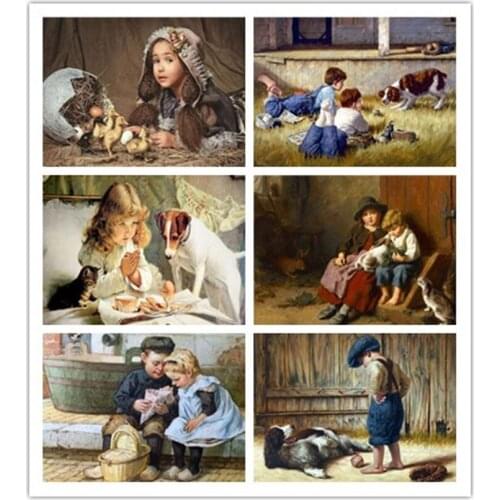 5D Diy Diamond Embroidery Kids Rhinestone Picture Animal Diamond Painting Portrait Cross Stitch Kit Mosaic Wall Home Decor JX690