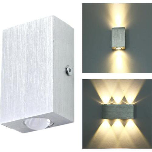 2LED 6LED Wall Lamp spot Light Home Decoration up and down Double head Aluminm wall Lights for bedroom Restroom Hotel AC 85-265V
