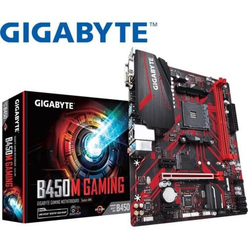 New Gigabyte GA B450M GAMING for AMD B450 /2-DDR4 DIMM /M.2 /USB3.1 /Micro-ATX /New / Max-32G Channel AM4 desktop Motherboard