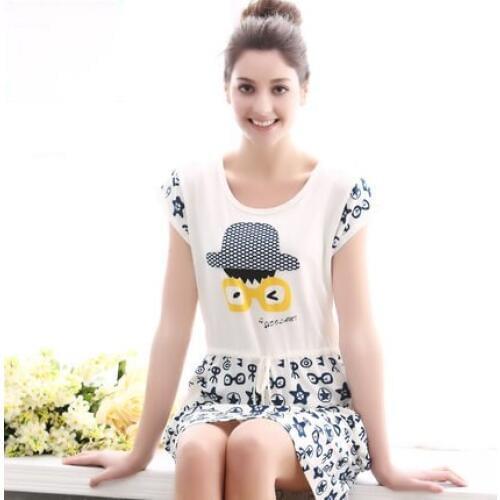 New Arrive 100% Cotton Lovely Nightgown Female Summer Sleepwear Womens Short-sleeve Princess Sleepwear