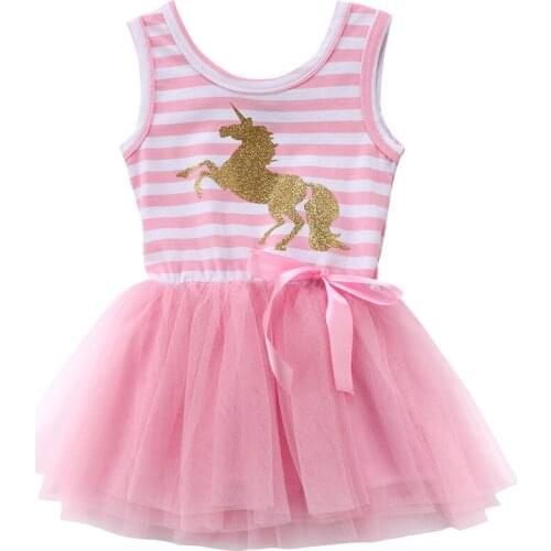 Toddler Baby Girls Princess Dress Summer Striped print Princess Dress Party Holiday Tulle Tutu Dress 2021