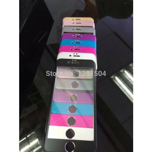 Full Screen Coverage Titanium Alloy + 0.26mm 2.5D 9H Tempered Glass Screen Protector Flim for iphone6 iPhone 6 6G 4.7