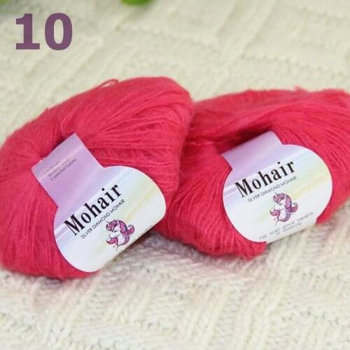 Sale New 2BallsX25g Luxury Soft Mohair Warm Wrap Shawl Hand Knit Crochet Yarn 291-10 Pomegranate