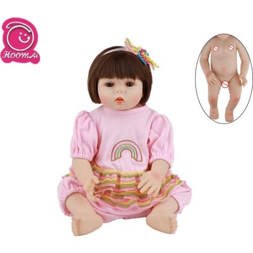 Hoomai 48CM Realistic Newborn Baby 18 '' Full Silicone Body Lifelike Bebe Reborn Dolls For Children Birthday Christmas Gift Toy