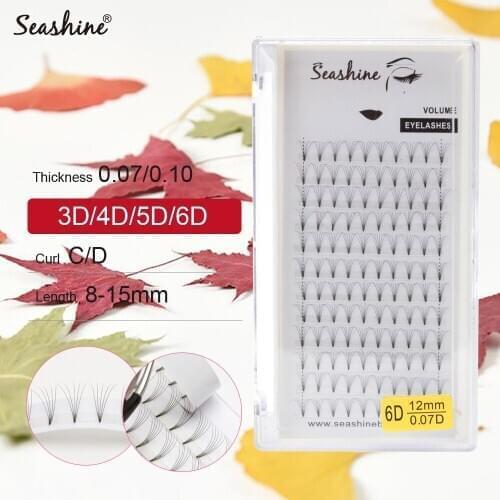 Seashine 3D~6D Russian Premade Volume Fans Heat Bonded Eyelashes Makeup Tools Eyelashes Extension