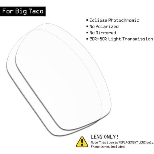 SmartVLT Sunglasses Replacement Lenses for Oakley Big Taco - Eclipse Grey Photochromic