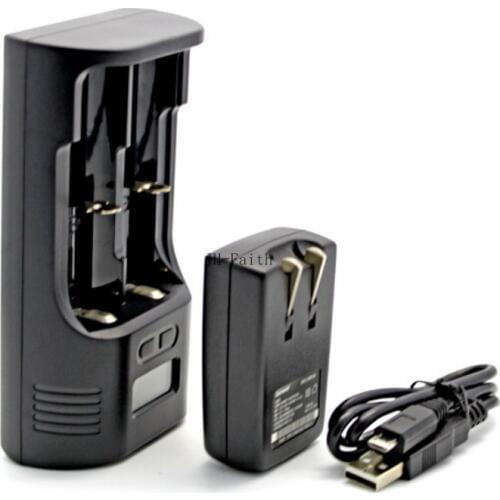 Soshine T2 2-Slot Smart Intelligent Rapid Battery Charger LCD Display 26650 / 18650 / AA / AAA Battery Charger with EU Charger