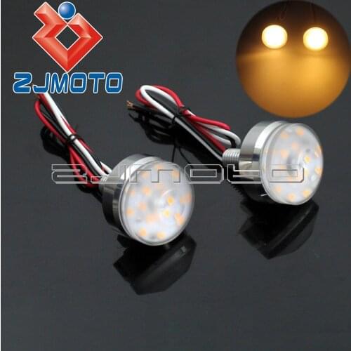 Universal Motorcycle 1" Bar End LED Indicator Turn Signal Light Turn Signals
