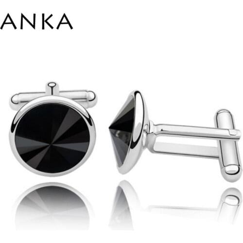 ANKA Jewelry New Crystal Cufflink for mens fashion shirt cufflinks best gift accessories Crystals from Austria #80127