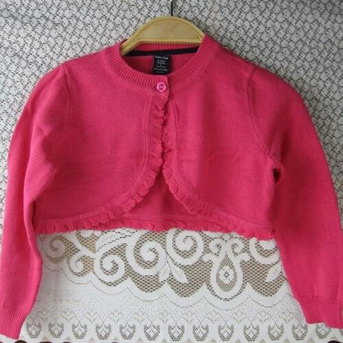 100% Cotton Baby Girl Jackets Navy Blue Baby Cardigan Sweater For 1 2 3 4 Years Outcoat Spring Baby Girls Clothes OGC215401