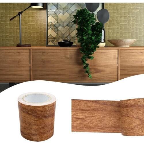 1 Roll Wood Grain Stickers Self-adhesive Waterproof Wall Paper Doors Cabinet Desktop Modern Furniture Floor Decorative Sticker