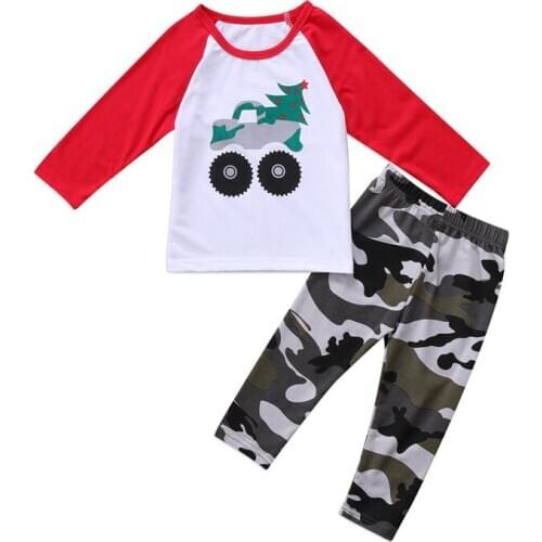 2Pcs Toddler Infant Kid Baby Boy Camouflage Clothes T-shirt Tops+Pant Outfits Set