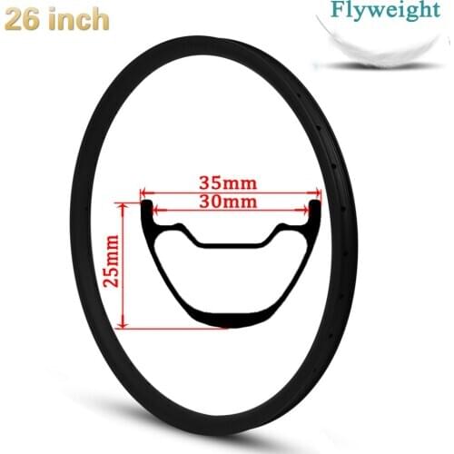 26er MTB Carbon Rim 35mm Width Tubeless Ready Hookless Style For XC AM DH Wheel Cross Country Mountain Bike Wheelset