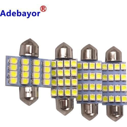800 pcs 3528 1210 white 16 SMD LED Car Dome Festoon Interior Lights Bulbs 31mm 36mm 39mm 41mm Auto Roof Car Trunk light DC 12V