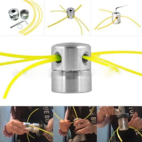 Aluminum Grass Trimmer Head With 4 Lines Brush Cutter Head Lawn Mower Accessories Cutting Line Head For Strimmer Replacement