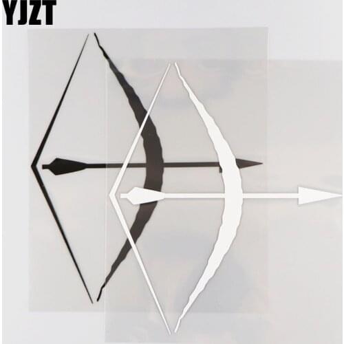 YJZT 15.5CM*18.1CM Bow And Arrow Creative Car Sticker Decorative Vinyl Decal Pattern 1A-0425