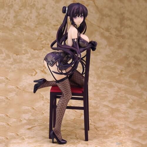 22cm Japanese Girl Sexy Adult Anime Alphamax Skytube Misaki Kurehito Fuyuki Mari Cheongsam Girl PVC Action Figure Toys Gift 1/60