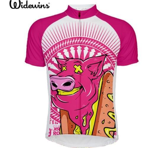 Red Pig Outdoor Sports Cycling Jersey Spring Summer gold Pig Bicycle Short Sleeves MTB Clothing Shirts Wear Bike Sportswear 5628