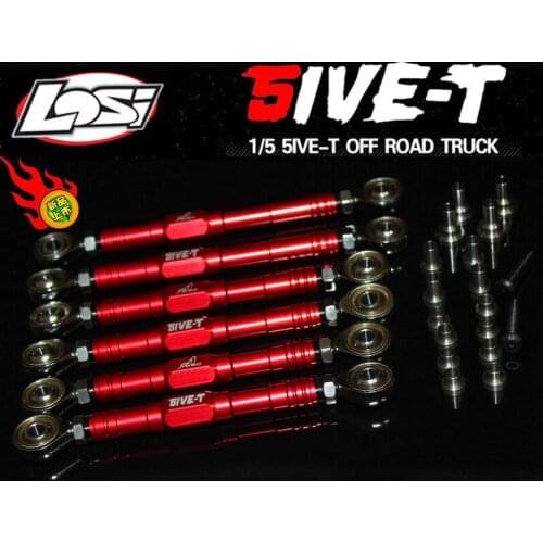 GTBracing Losi 5ive t New Adjustable Steering Suspension Linkage Pull Tie rod Set (6pcs/set)