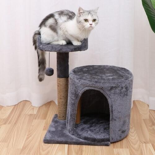 Cat Toy Cat House 2 in 1 Pet Supply Cat Climbing Tree Standing Jumping Frame Grinding Claw Scratching Cat Furniture Toy House
