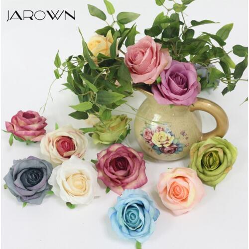 JAROWN Artificial Rose Silk Fake Flower Oil Painting Rose Flower High Quality Wedding DIY Home Party Decor Scrapbook Accessories