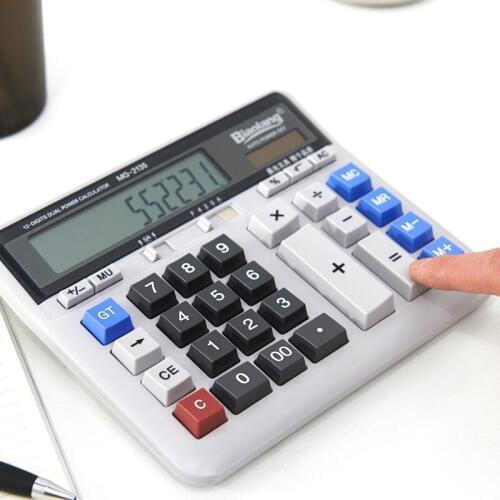 M&G Business Office Calculator Large Solar Dual Power Supply Keyboard Desktop Calculator