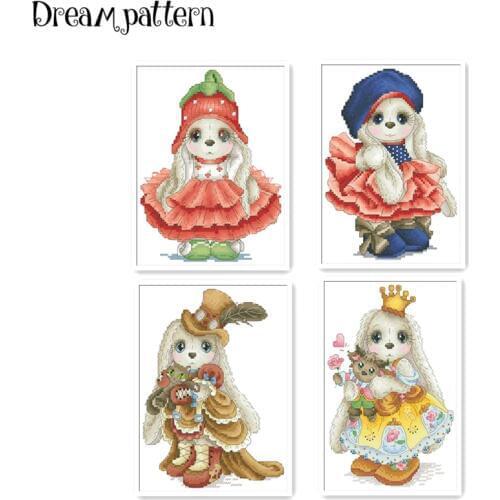 Beautiful women cross stitch package cartoon animal 18ct 14ct 11ct cloth cotton thread embroidery DIY handmade needlework