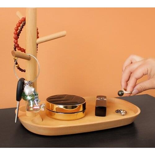 Storage Tray With Branch Rack Jewelry Rack Storage Key Holder Hallway Storage Tray With Hook Storage Container