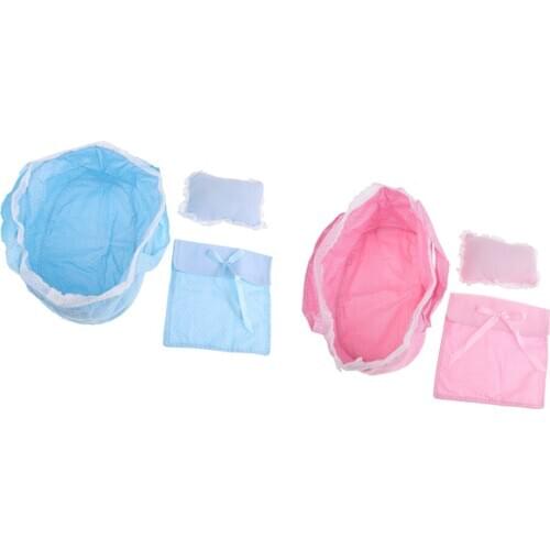 Lovely Baby Doll Sleeping Bags Set For 26-28cm Dolls Accessories Pink & Blue