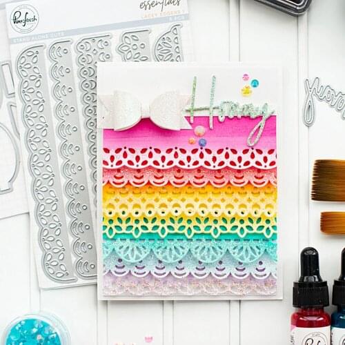 Mmao Crafts Metal Steel Cutting Dies New 5Pcs Lace flower edge Stencil For DIY Scrapbooking Paper/photo Cards Embossing Dies