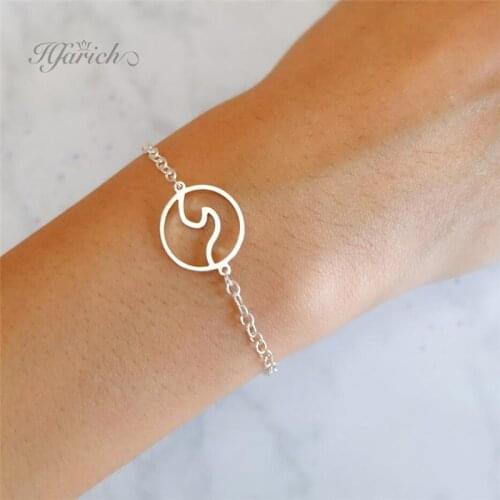 Hfarich FashionStainless Steel Wave Bracelet Vintage Bracelets For Women Best Friendship Gift Femme Bijoux accessoires