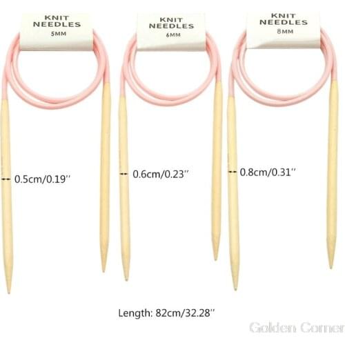 3pcs Circular Knitting Needles Set Bamboo Wooden Circular Sewing Crochet Hook DIY Tube Sweater Tools Au10 20 Dropship