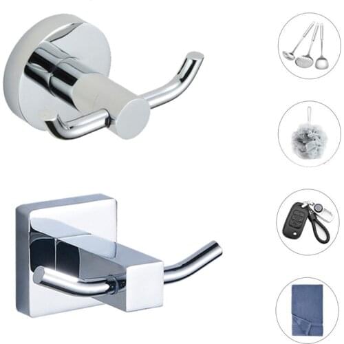 Wall Mounted Zinc Alloy Double Hook for Furniture Hardware Bathroom Bedroom