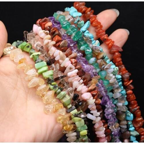 Natural Semi-precious Stone Agate Quartz Turquoise Stone Unshaped 5-8mmFor DIY Necklace Earrings Accessories Gift Length 40cm