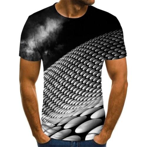 2021 New Three-Dimensional Rotating Mens T-Shirt Summer Fashion Short-Sleeved 3D Round Neck Tops Visual Three-Dimensional Shirt