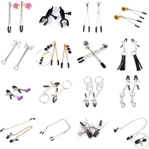 NEW Female Breast Nipple Clamps Exotic Massage Accessories Woman Sexy Nipple Clamps Breast Clip Body Care Multi Style