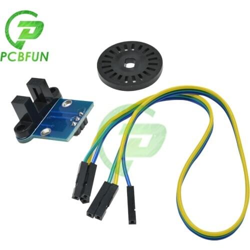New HC-020K Speed Measuring Sensor Module 4.5V-5.5V+Photoelectric Encoders 3Pin Female to Female Dupont Cable for Arduino 100KHz