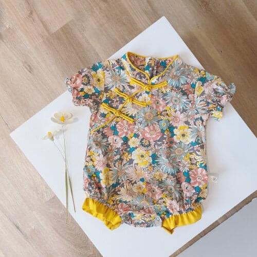 0-3 Years Baby Girls Romper Kimonos Floral Toddler Girls Short Sleeve Infant Girl Onepiece Outfits Fashion Newborn Clothes