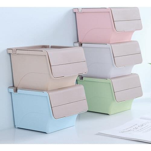Plastic desktop storage box flip mini stationery sundries organizers Multifunction can be stacked snack storage bin mx10181410