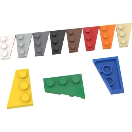 10PCS 43723 2x3 Wedge Plate (Left) Compatible With Assembles Particles For Building Blocks Parts DIY Educational Gift Toys