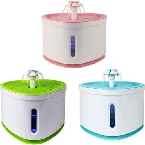 2L Led Dog Pet Drinker Automatic Electric USB Mute Cat Heart-shaped Fountain Drinking Water Dispenser