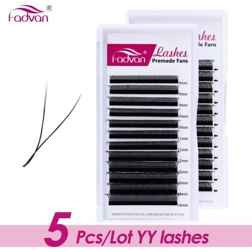 Wholesale 5 Pcs/Lot YY Shape Eyelash Extension Fake Eye Lash Building Mesh Surround Cross YY/VV Lashes Split Tip Makeup Supplies