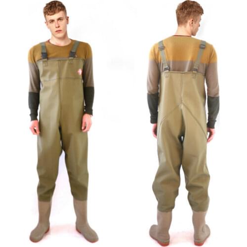 Men Women Waterproof Pants Fishing Farming Water Wading Jumpsuit Durable Soft PVC Adjustable Overalls With Rainboots