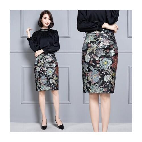 Top brand New Fashion 2020 Genuine Sheep Real Leather Skirt K42 high quality