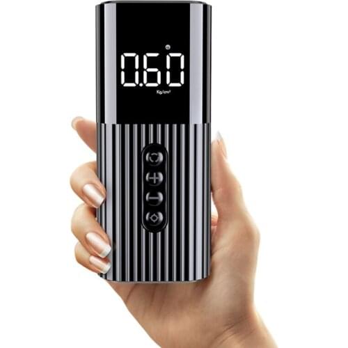 Tire Inflator Air Compressor Car Tire Pump with Rechargeable Battery Auto Power Adapter Digital Display Pressure Gauge