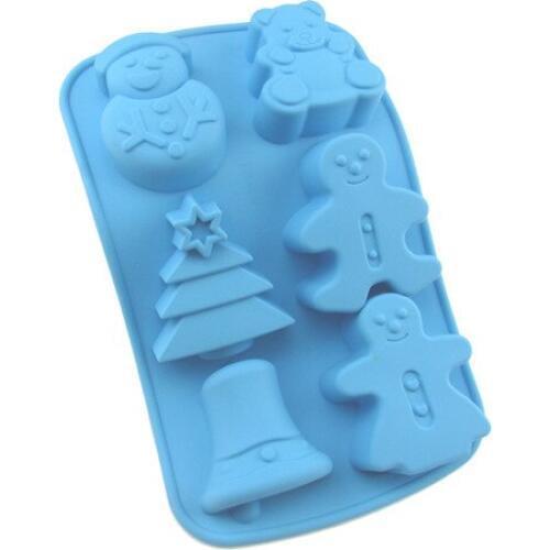 Christmas Theme Silicone Cake Mold Chocolate Fondant Jelly Cookie Muffin Ice Soap Mould Flexible Moulds Cupcake Bake Tools D631