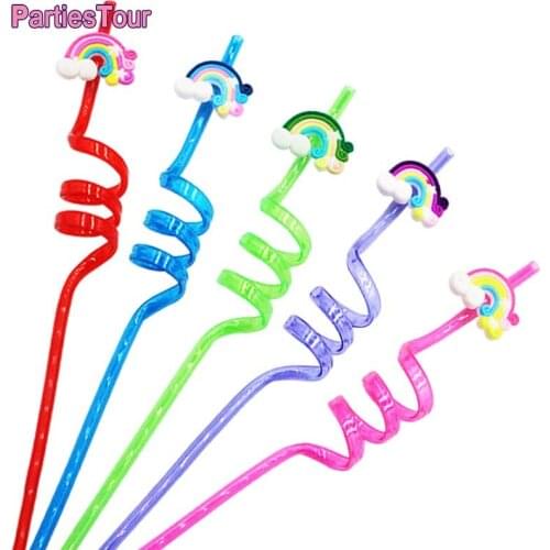 8pcs Reusable Plastic Straws Drinking Straws Wedding Decoration Shower Bar Birthday For Children Kitchen Home Party Supplies