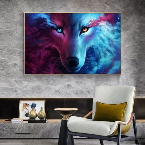 Modern Abstract Animal Eyes Posters and Prints Wall Art Canvas Painting Eagle and Wolf Pictures for Living Room Home Decor