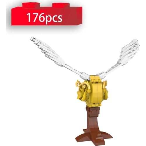 MOC Golden Flying Ball with Wing Building Blocks Magic Wand Phoenix Feather Kit Sphere Bricks Toys for Children Gifts
