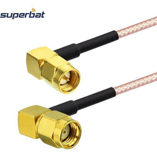Superbat RP-SMA Plug Right Angle to SMA Male RA Connector RF Pigtail Coaxial Cable RG316 20cm for Wireless Wi-Fi Radios